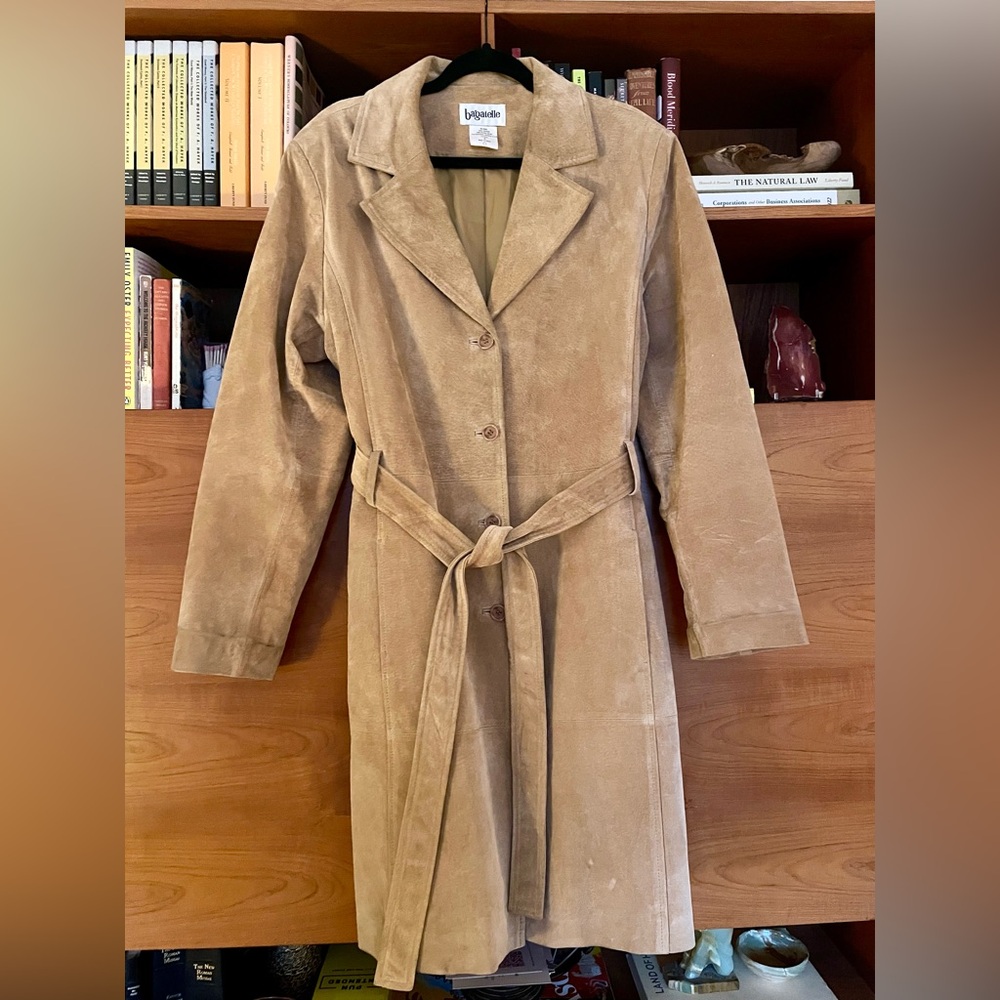 BAGATELLE Vintage Suede Tan Lined Trench Coat